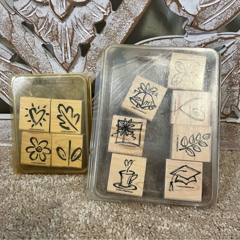 Stampin’ Up Assorted Vintage Wooden Rubber Stamp Set 109 Pieces - Picture 4 of 6